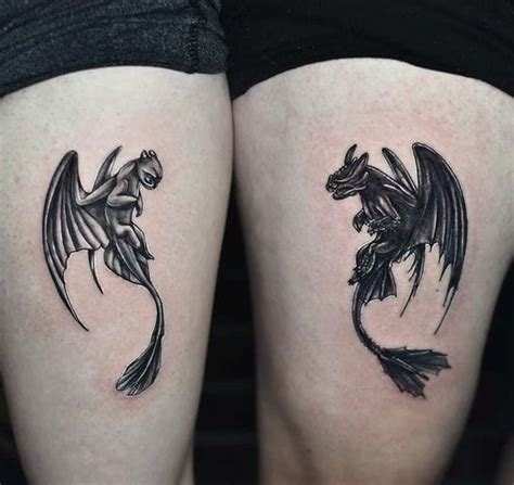 toothless tattoo|night fury and light tattoo.